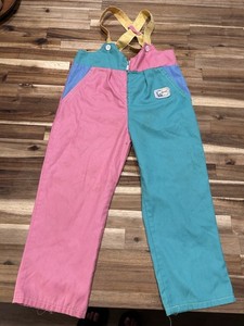 Buster Brown Vintage Sleeveless Colorblock Romper Jumpsuit 4T Pink Teal