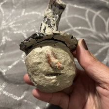 Primitives SNOWMAN HEAD Rare Hanging Christmas Ornament 3.75"