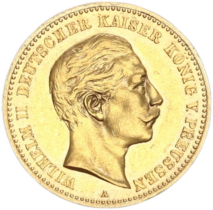 PrussiaWilhelmII10Mark1889AGoldRareYearXF/F.stgl.hunter249