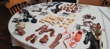 Nice Lot of About 90 Vintage Johnny West Cowboy/Indian Parts Geronimo Horse