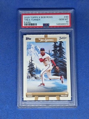 2025 Topps x Bob Ross TREA TURNER PSA 10 Easel #/75 card 