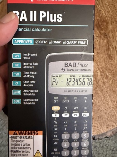 Texas Instruments BA II PLUS Financial Handheld New