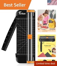 A5 Paper Cutter, Small Straight Paper Trimmer with Side Ruler Black Compact...