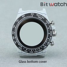 38mm Carbon Fiber Chronograph Case Fit Sl4802 Movement See Through Case Back 38mm Carbon Fiber Chronograph Case Fit Sl4802 Movement See Through Case Back