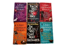 Lilian Jackson Braun Book Lot. 6. The Cat Who Ghosts Tales Glue Shakespeare, Etc