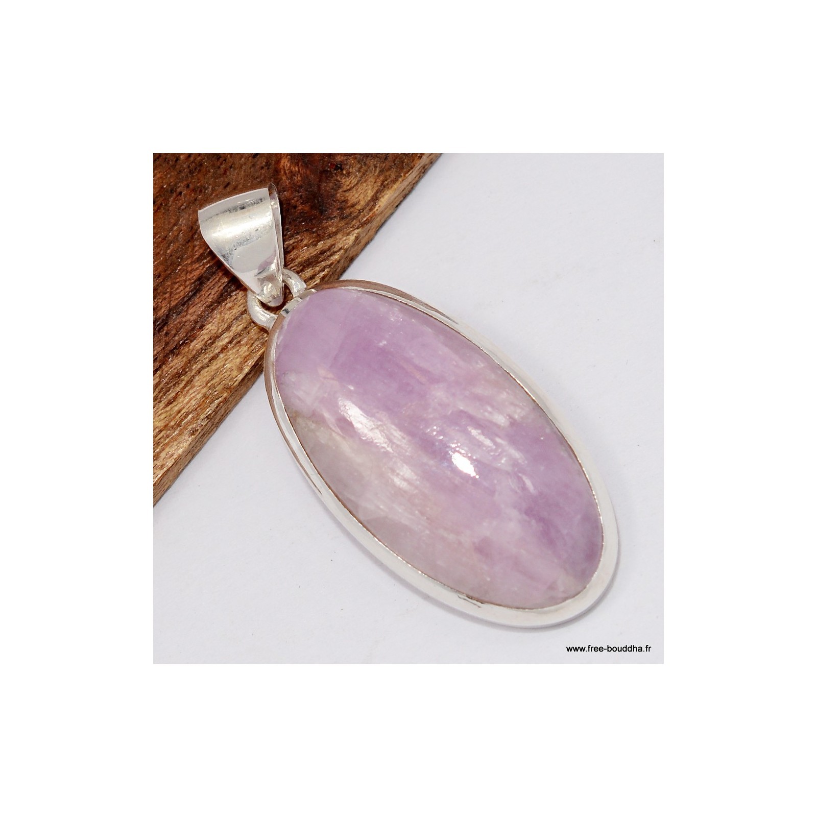 Pendentif Kunzite anti stress et élégant de forme ovale TW16.1 pour femme active