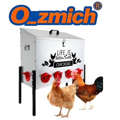 Chicken feeder automatic feeder with flap poultry trough 43KG feed trough new