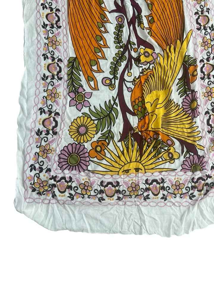 Hermosa bufanda chal colorida Theodora & Callum aprox 78" X 35” aves flores Foto 3 de 4