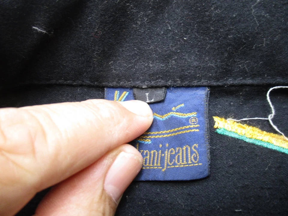 Chaqueta Jeans Karl Kani De Colección Para Hombres L Negra Denim Camisa Abrigo Años 90 Hip Hop Tupac Foto 4 de 4