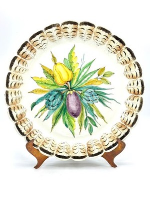 Ugo Zaccagnini for Walter Hatches Ceramic Decorative Plate Hand Painted 12  Sign