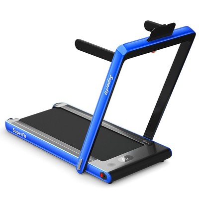 SuperFit 2.25HP Folding Treadmill Jogging Machine Home W/APP Speaker Blue