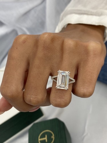 Diamond Ring F VS1 IGI Certified Emerald Cut 5.36 Ct Labcreated 18K White Gold - 第 10/11 張圖片