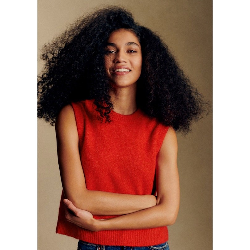 SEZANE Samuel Jumper Vest Red NWT Pullover Sleeveless Sweater Women's S image 10