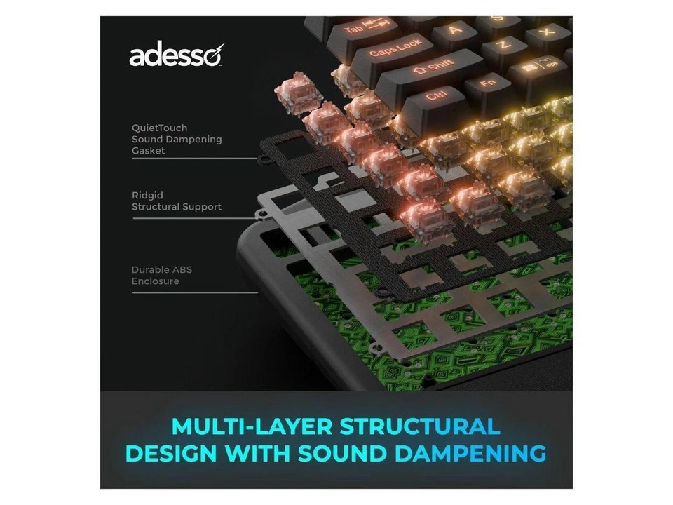 Adesso EasyTouch 150 Keyboard - Cable Connectivity - USB Interface - 104 Key(s) - Image 2 of 4