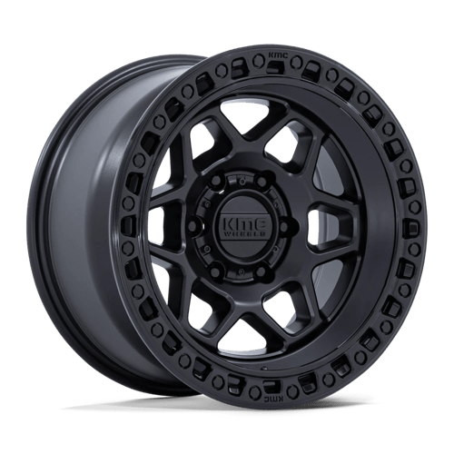 17X8.5 KMC KM553 TORX 6X5.5 0MM MATTE BLACK W/ GLOSS BLACK LIP