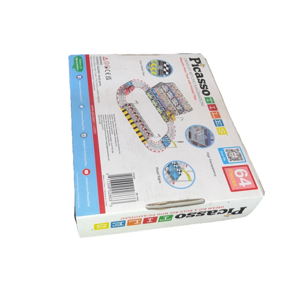 Azulejos Picasso pista de carreras magnética con azulejos impresos 64 piezas nuevo en caja Foto 3 de 3