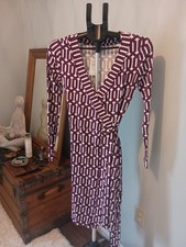 Banana Republic Purple and White Wrap Dress Brand New XS Stretch