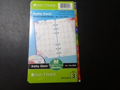 DayTimer Kathy Davis 2-Pg-per-Mo 3-3/4'' x 6-3/4'' Jan-Dec 2024 Tabbed Calendar