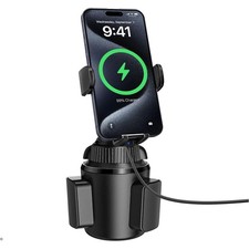 Handyhalterung Auto Getränkehalter mit Ladefunktion, Ladegerät Auto Kfz-Handy...