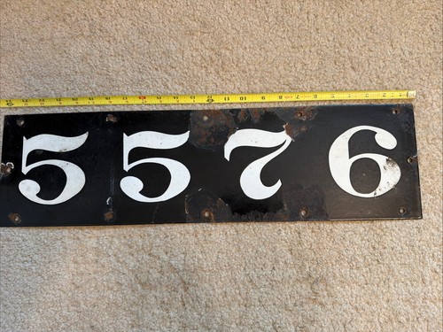 Vintage Railroad Train Locomotive Number ID Sign #5576 24.25" x 6.75"