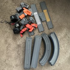 Tyco Slot Car Track Lot Curves & Straights w/ Controllers, Power Adapter
