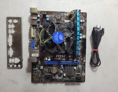 MSI H81M-P33 Motherboard w/Pentium G3250@3.20GHz, 4GB RAM, IO Shield #0536