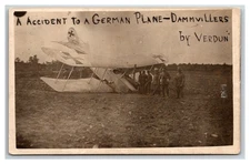 Early Flight Accident German Plane Dammvillers Verdun France WWI BiPlane