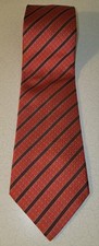 Herm s Paris 100 Silk Tie Red Navy Geometric Pattern Made in France New 285