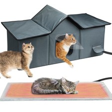 Weatherproof Heated Cat Houses for Outdoor Cats - Insulated Cat Shelter for
