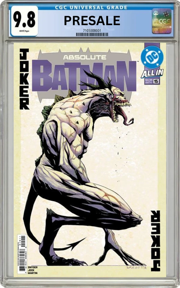 FOIL 2nd print CGC 9.8 Absolute Batman #15 (JOKER) Nick Dragotta PRESALE 2/11/26