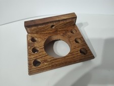 Vintage Oak 6 Toothbrush And Cup Bathroom Holder Wall Mount Brand