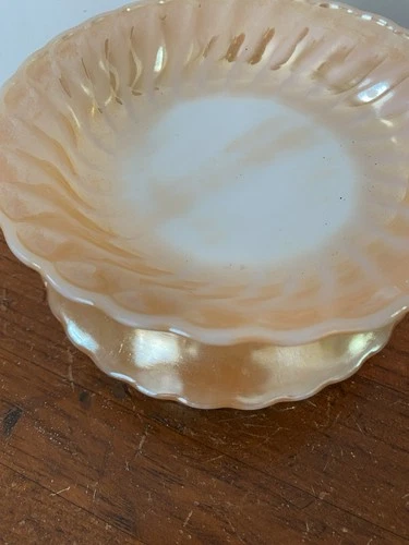 Lot Of 2 Vintage Fire King Peach Luster Swirl Bowls