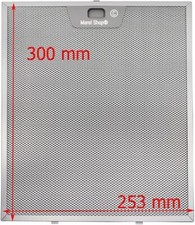 Filtro in Alluminio Antigrasso Metallico 253 x 300 x 8mm per cappa Faber Franke
