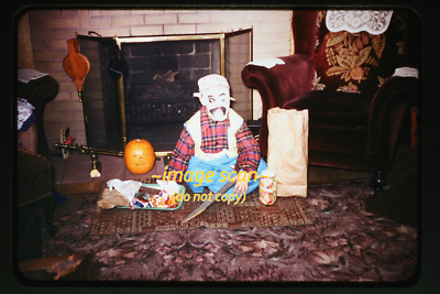 Pirate Halloween Costume & Candy Loot in 1950s, Kodachrome Slide a22b