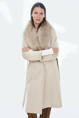 ZARA WOOL SAND COAT WITH FAUX FUR COLLAR RARE SOLD OUT 7522 ZARA WOOL SAND COAT WITH FAUX FUR COLLAR RARE SOLD OUT 7522