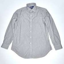 Polo Ralph Lauren Philip Men s Shirt 16-34 White Gray Brown Stripe Long Sleeve