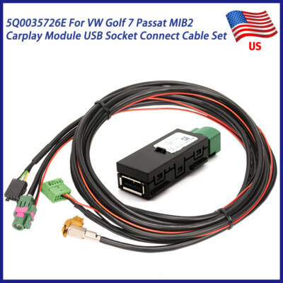 For VW Golf 7 Passat B8 MIB2 Carplay Module USB Socket Connect Cable 5Q0035726E