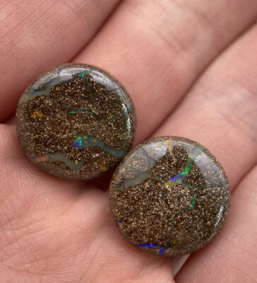 Boulder Opal Paar poliert 34,3 ct mit Feuer