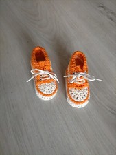 Scarpine neonato fatte a mano, 100% Cotone, uncinetto , sneakers 0-3 mesi 