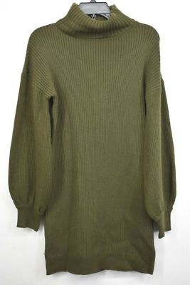 All In Favor Womens Ribbed Long Sleeve Cable Knit Turtleneck Sweater Dress  XS | eBay