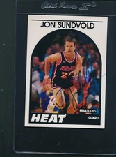 1989/90 Hoops #175 Jon Sundvold Heat Signed Auto *E615