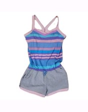 Ivivva Lululemon Criss Cross Romper Size 14 Athletic Tie Waist Stripe One Piece