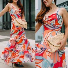 Alexis X Target Women’s XS Mixed Floral Tiered Ruffle Maxi Dress