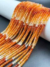 Natural Shaded Carnelian Faceted Rondelle Beads 4mm Carnelian Shaded Beads 13 In