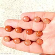 AAA Synthetic Red Sunstone Cabochon Oval Shape Loose Gemstone