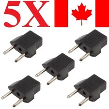  5 PACK US Canada to EU Europe Converter Power Plug Travel Adapter