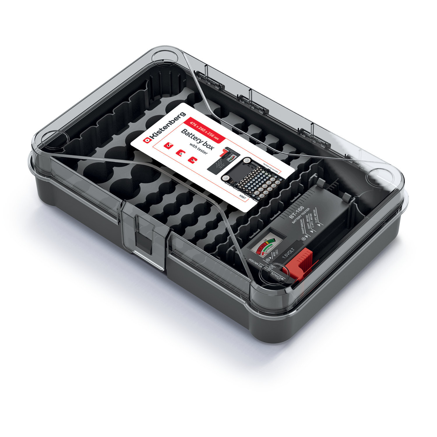 Organizzatore Batterie Tester Kistenberg 85 Scomparti KBBT