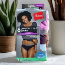 Hanes Women's Sz: S/5 Seamless Flex Fit Low-Cut Bikinis 6-Pk Assorted Solids