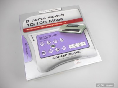 Conceptronic C100S8, C07-020 LAN Mini Switch, 8-Port, 10/100Mbps, NEU