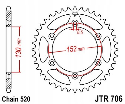 Pignon arrière JT Aprilia 450 SXV pour réparer une transmission usée et éliminer les bruits